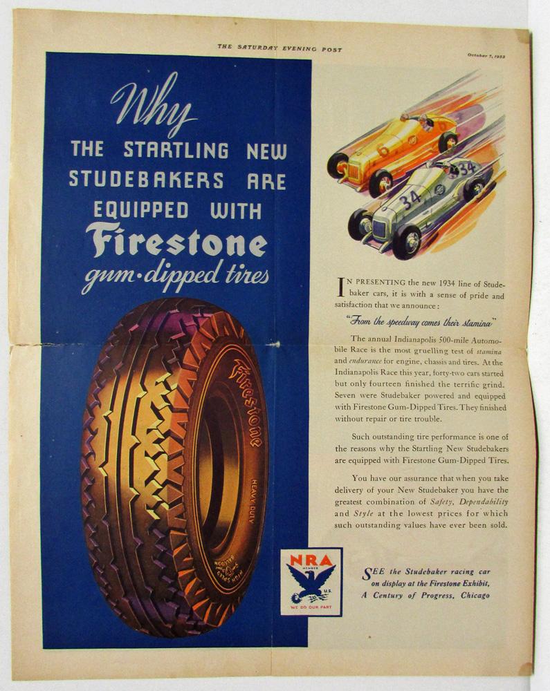 studebaker sales ad reprint from saturday evening post from the speedway bakers sales ad