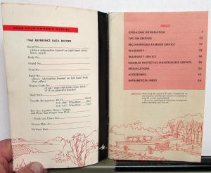 1960 AMC Rambler Rebel Ambassador Owners Manual Care & Operation Original