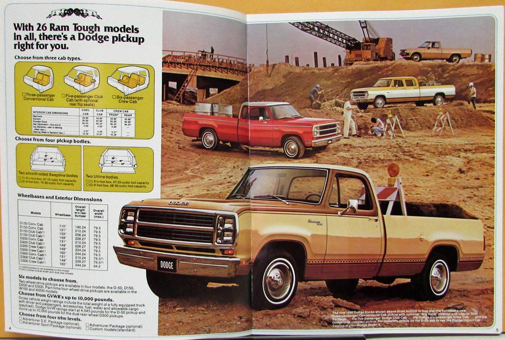 Original 80 Pickup Van D-50 1980 Dodge Work Truck Brochure