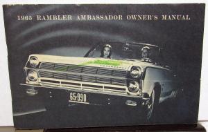 1965 AMC Rambler Ambassador Owners Manual Care & Operation Original