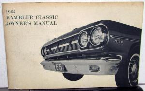 1965 AMC Rambler Classic Owners Manual Care & Operation Original