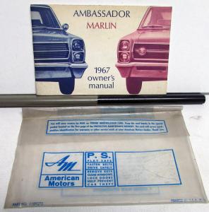 1967 AMC Ambassador Marlin Owners Manual Care & Operation Original