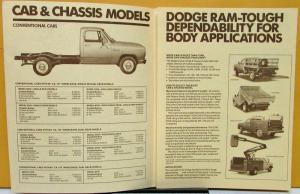 1981 Dodge Light Duty Cab & Chassis Trucks Fleet Sales Folder Original