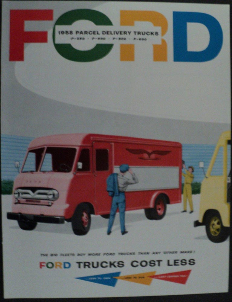 1958 Ford Parcel Delivery Truck P-Series 350 400 500 600 Sales Brochure Original