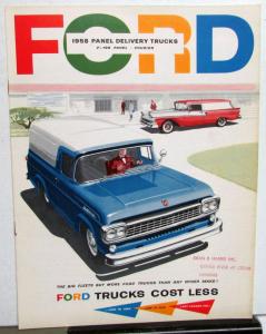 1958 Ford Panel Delivery Trucks F-100 Panel Courier Sales Brochure Original