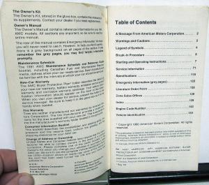 1981 AMC Concord Spirit Owners Manual Care & Operation