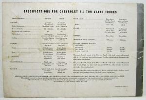 1933 Chevrolet 1 and a Half-Ton Stake Trucks Sales Brochure