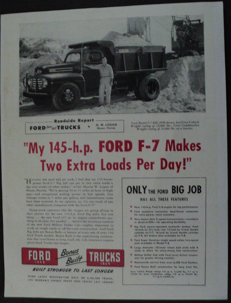 1958 Ford Trucks Roadside Report F-7 From Logan In Miami FL Testimonial Page
