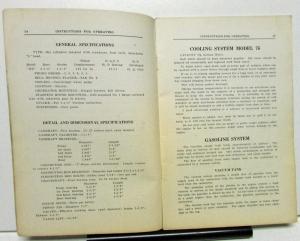 1928 Auburn 76 Models Owners Manual Instruction Book Care Operation Original