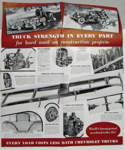 1934 Chevrolet Trucks Built for Hard Construction Hauling Sales Mailer Folder