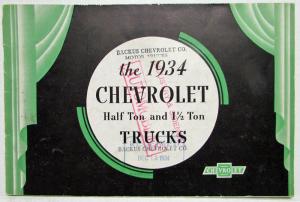 1934 Chevrolet Trucks Sales Brochure Green on Cover