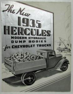 1935 Hercules Hydraulic Dump Bodies Chevrolet Trucks Sales Folder w Price Sheet