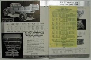 1935 Hercules Hydraulic Dump Bodies Chevrolet Trucks Sales Folder w Price Sheet