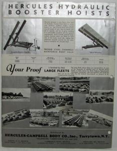 1935 Hercules Hydraulic Dump Bodies Chevrolet Trucks Sales Folder w Price Sheet