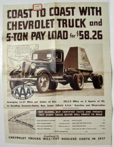 1937 Chevrolet Truck AAA Coast to Coast Sales Folder
