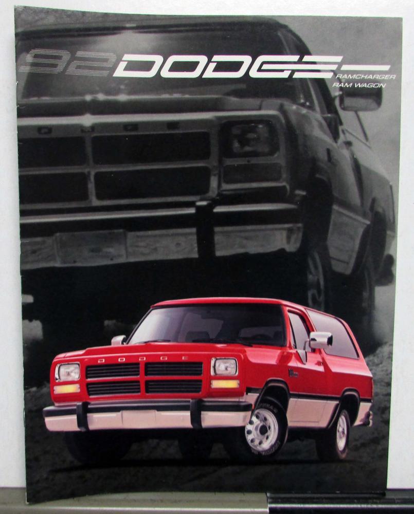 1992 Dodge Trucks Ramcharger RAM Wagon Color Sales Brochure Original