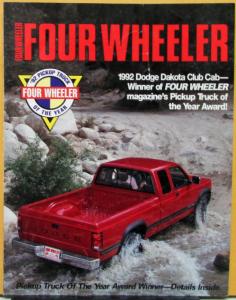 1992 Dodge Dakota Club Cab Pickup Truck 4WD Color Sales Folder Original