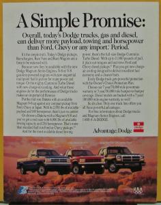 1992 Dodge Dakota Club Cab Pickup Truck 4WD Color Sales Folder Original