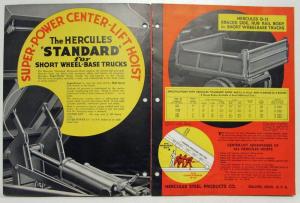 1937 Hercules Dump Bodies for Chevrolet Trucks Sales Brochure w Price Sheets