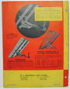 1937 Hercules Dump Bodies for Chevrolet Trucks Sales Brochure w Price Sheets