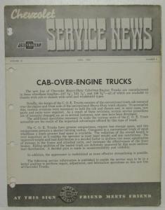 1939 Chevrolet Truck Service News Vol 13 No 4 April Issue Cab Over Engine