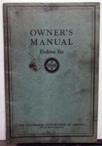 1929 Erskine Six Owners Manual Instruction Care & Operation Original