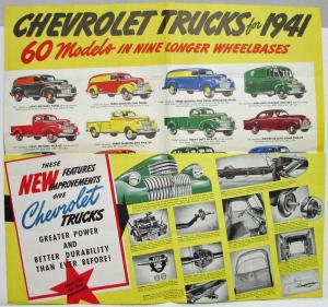 1941 Chevrolet Trucks They Are Bigger Better More Powerful Sales Mailer Folder