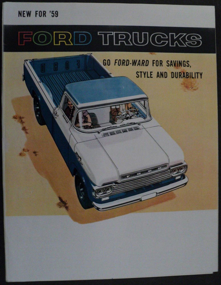 1959 Ford Truck F 100 250 350 500 Full Line Pictorial Sales Brochure Original