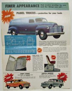 1947 Chevrolet Advance Design Trucks Panel Pickup Stake Suburban Sales Folder