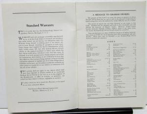 1935 Graham Crusader Series 67-69 Owners Manual Care & Operation Original