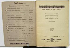 1942-44 GM Automobile Users Guide Wartime Suggestions Conservation Maintenance