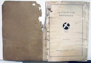 1927 Franklin Airman Series Owners Manual Care & Operation Maintenance Original