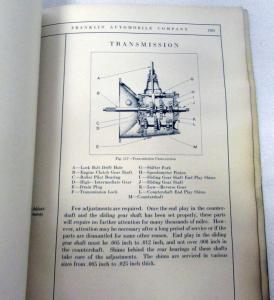 1927 Franklin Airman Series Owners Manual Care & Operation Maintenance Original