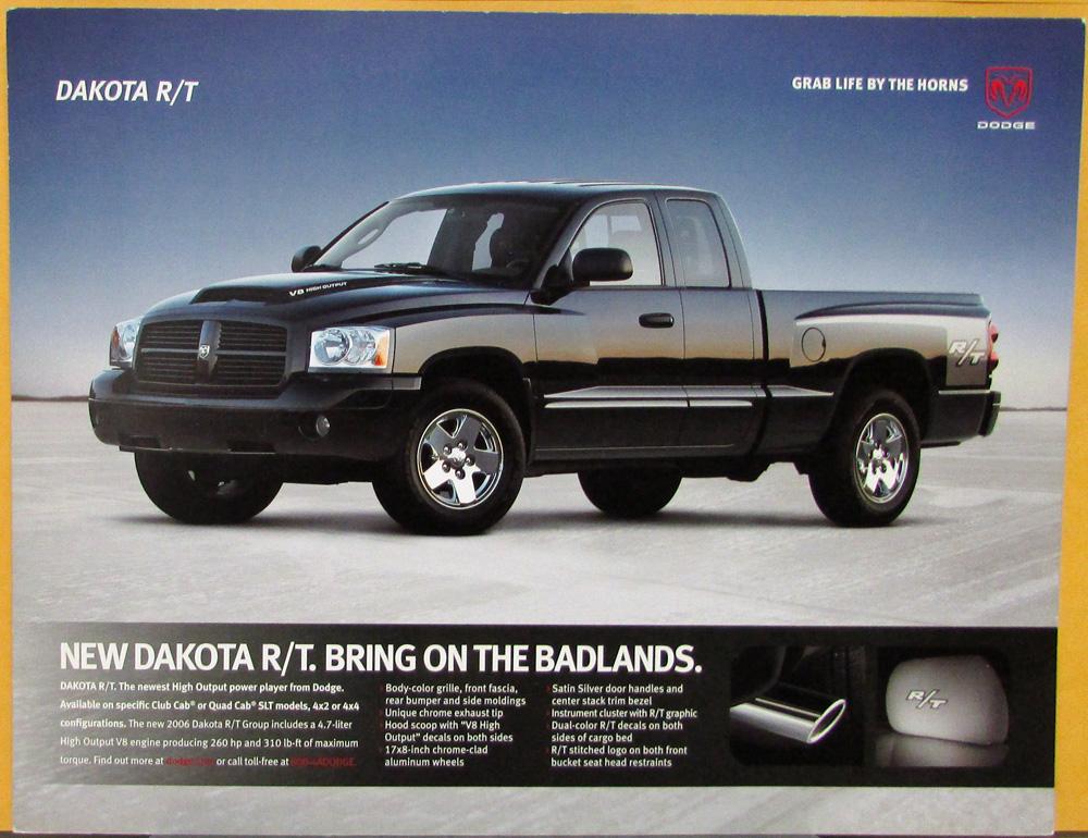 2006 Dodge Dakota RT V8 High Output Truck Color Sales Promo Sheet Original