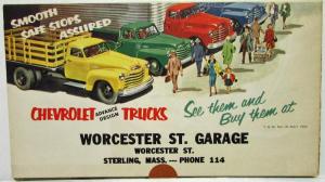 1953 Chevrolet Trucks Safety Control Sales Mailer Folder