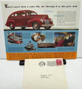 1939 Mercury Eight 8 Dealer Sales Mailer Brochure Color Middlesex Motor Co