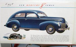 1939 Mercury Eight 8 Dealer Color Sales Brochure Folder Large Original