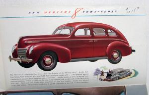 1939 Mercury Eight 8 Dealer Color Sales Brochure Folder Large Original