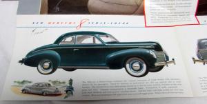 1939 Mercury Eight 8 Dealer Color Sales Brochure Folder Large Original