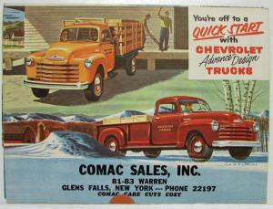 1953 Chevrolet Trucks A Quick Starter Sales Mailer Folder