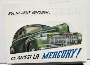 1946 Mercury Foreign Dealer Color Sales Brochure French Text Original Rare