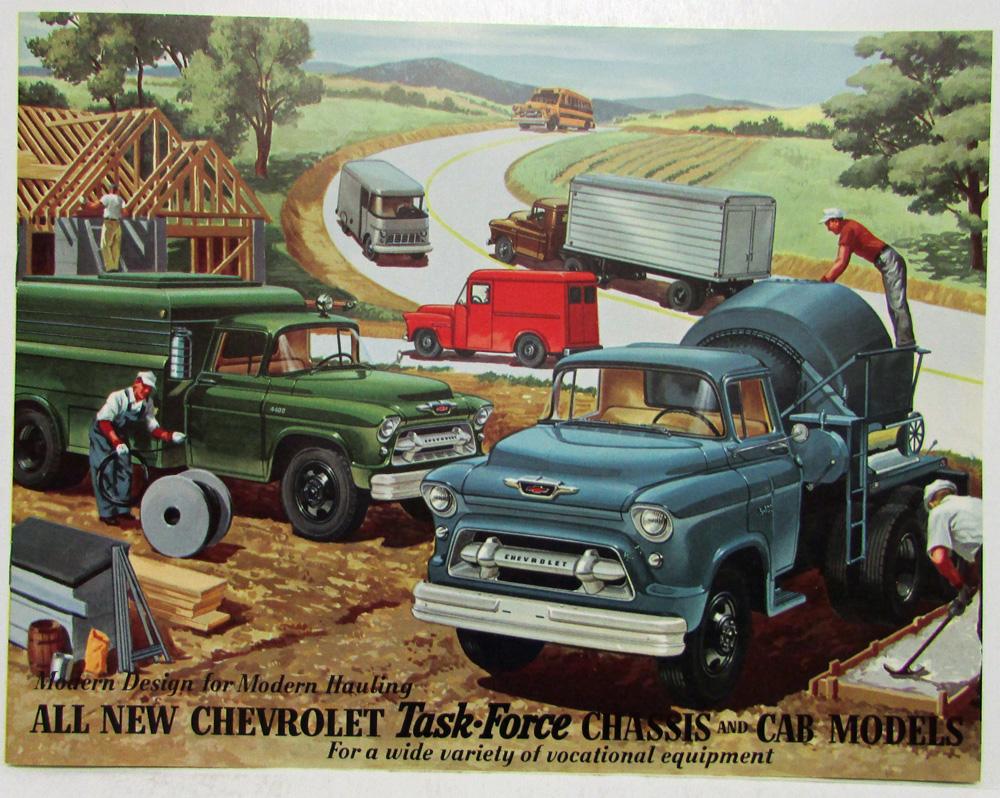 1955 Chevrolet All New Task-Force Trucks Chassis and Cab Models Sales Brochure