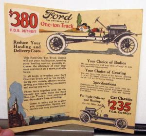 1922 Ford One Ton Truck Sales Brochure Leaflet ORIGINAL Color