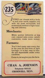 1922 Ford One Ton Truck Sales Brochure Leaflet ORIGINAL Color