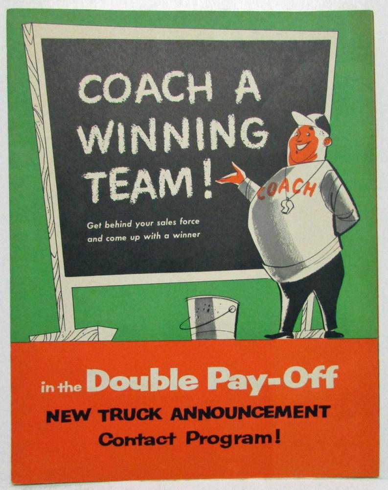 1956 Chevrolet Truck Coach a Winning Team Dealer Training Sales Folder