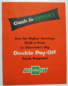 1956 Chevrolet Truck Get In On the Double Pay-Off Dealer Training Sales Folder