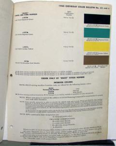 1960 Chevrolet Truck Color Paint Chips Leaflets
