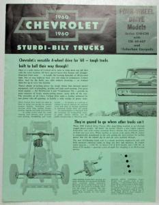 1960 Chevrolet Sturdi-Bilt Trucks Spec Sheet Canadian