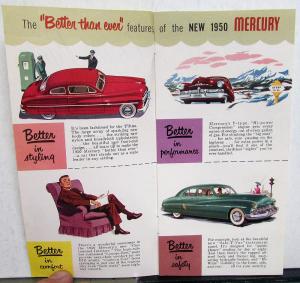 1950 Mercury Dealer Sales Pocket Brochure Quick Facts Better Than Ever Original