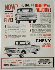 1962 Chevrolet Trucks Now is the Time Get Into a Good Thing Sales Mailer Folder